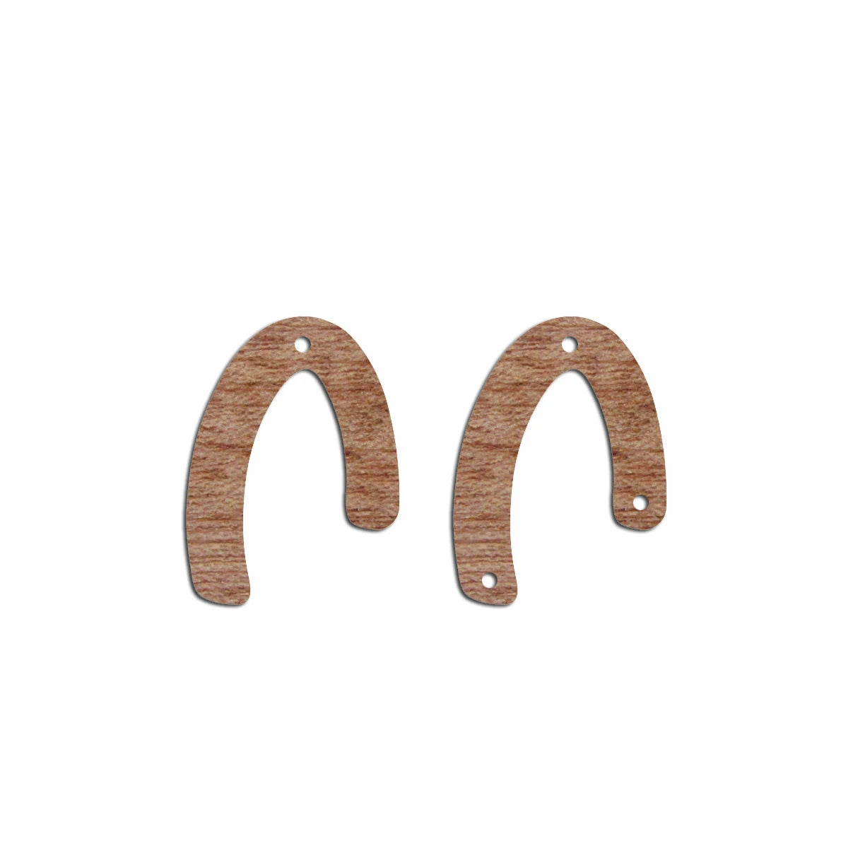 6pcs Unfinished 25mm x 18mm Blank Wooden U Semi Circle Post Stud Earring Connector Pendant for Jewelry Making