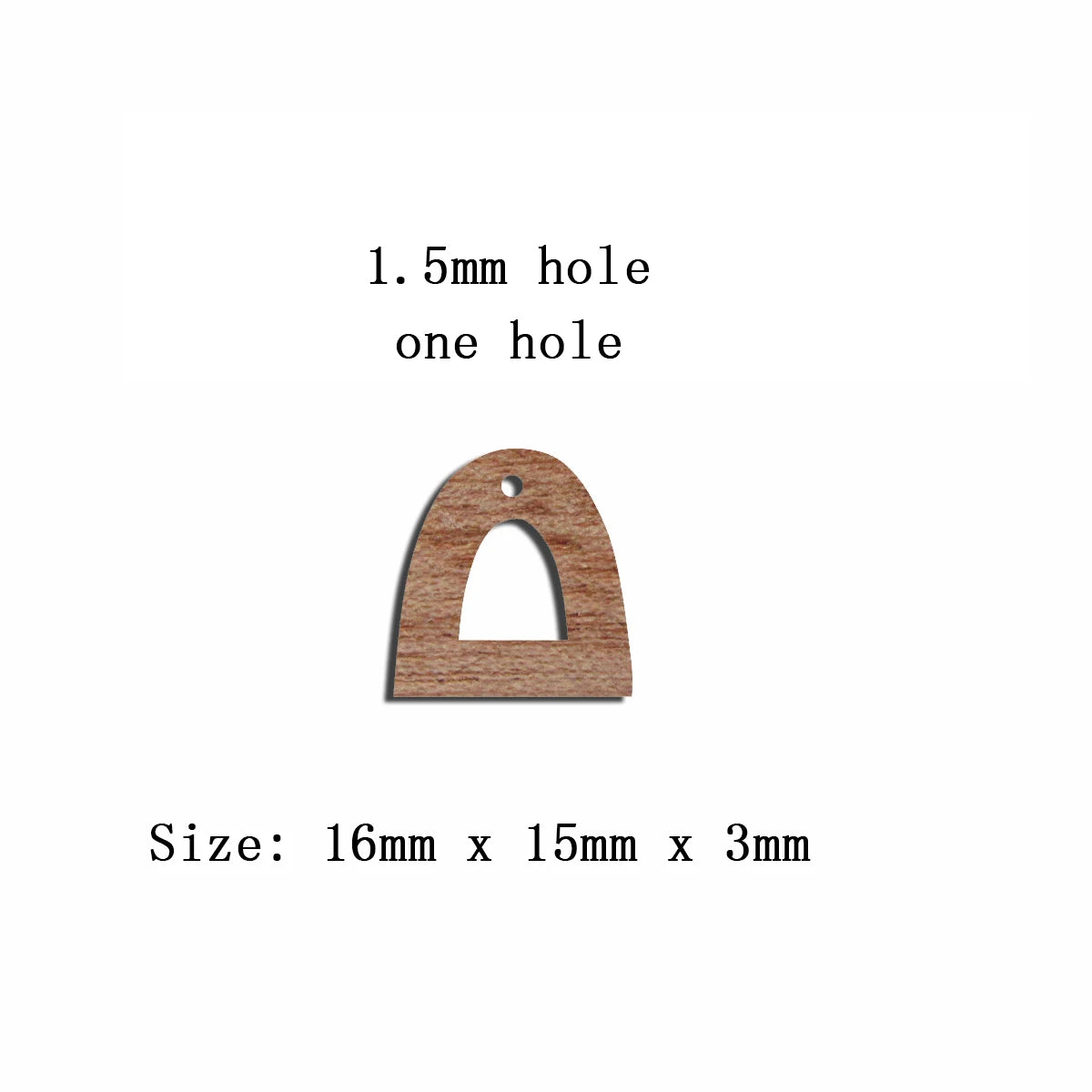 6pcs Unfinished 16mm x 15mm Blank Window Wooden U Semi Circle Post Stud Earring Connector Pendant for Jewelry Making