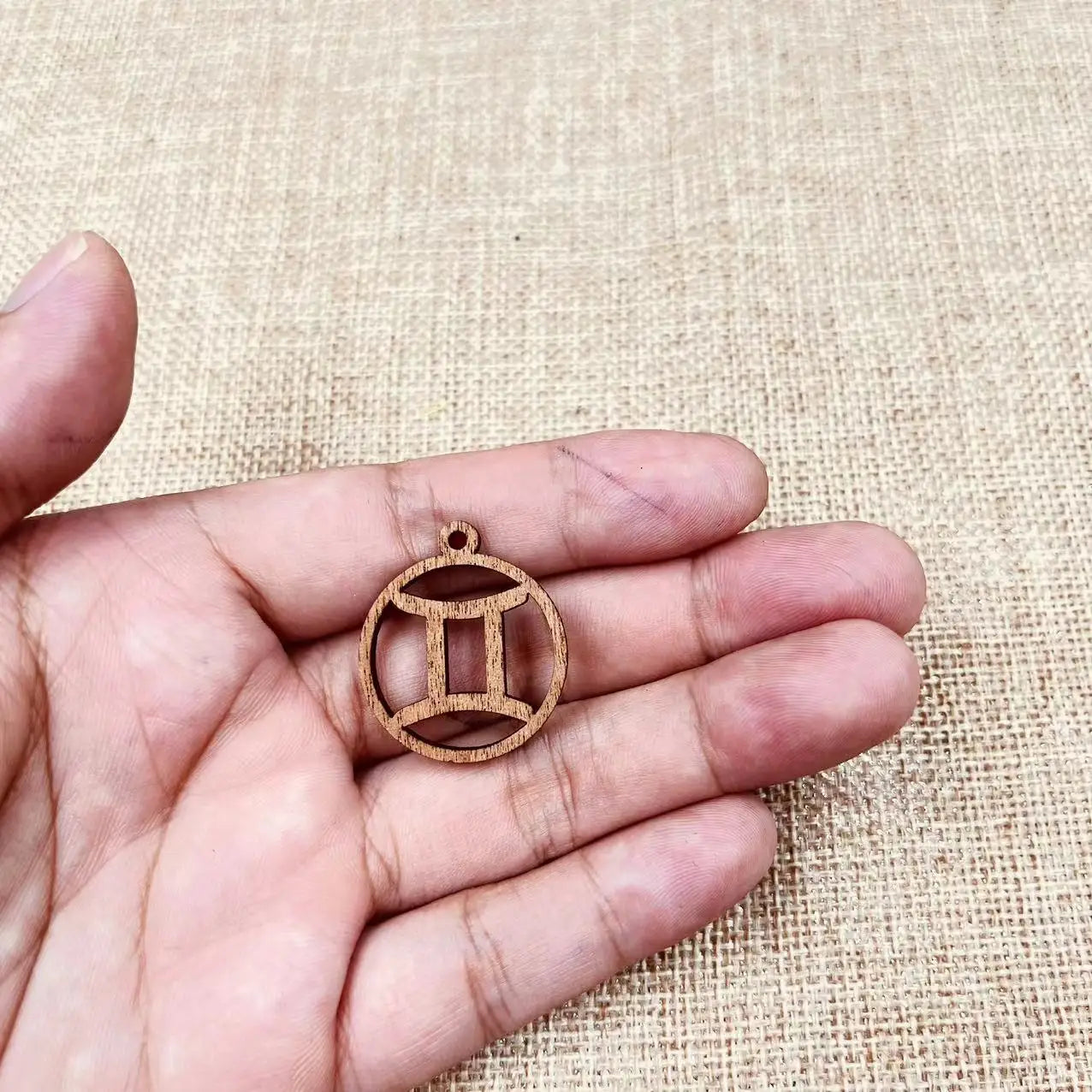 6pcs Unfinished Wood Zodiac Sign Charms Earring Pendants For Jewelry Making DIY Handmade Crafte