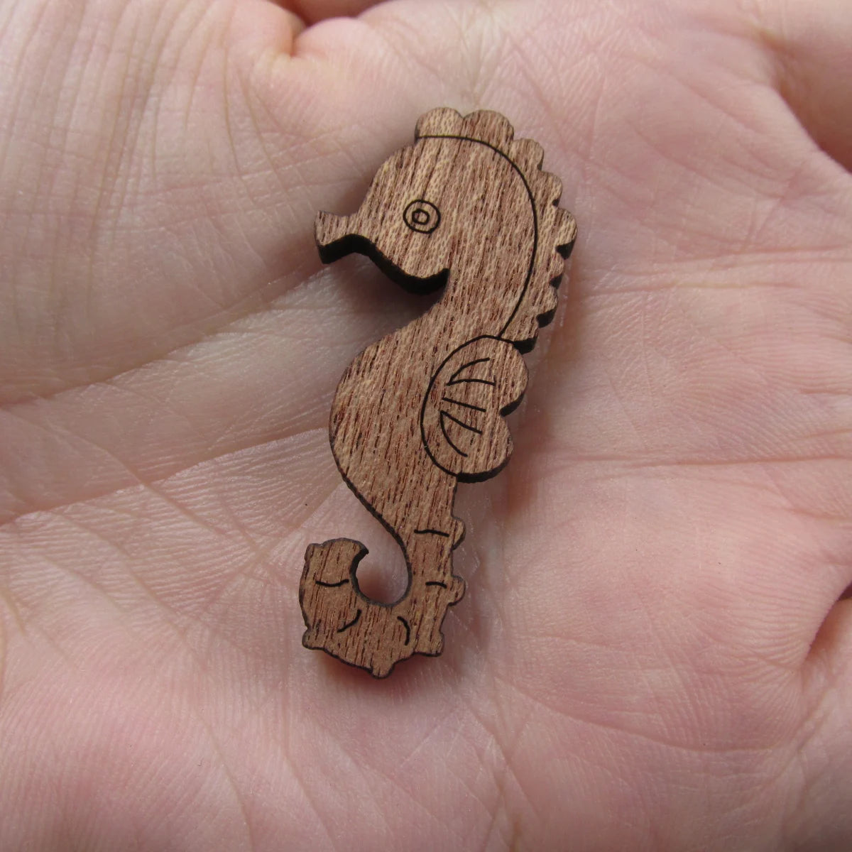 3 Pair Unfinished Ocean Animal Wooden Sea Horse Shape Cutout For Brooches Pin Magnet Pendant Jewerly Diy Making