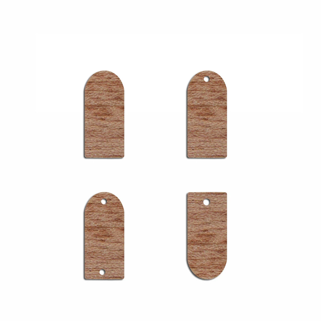 6pcs Unfinished Blank Wooden Long Domed Stud Earring Charms Connector Pendant for Women Female Jewelry Making DIY Crafting