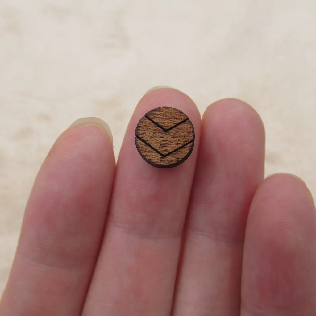 Geometric Round Circle WOOD CUT Earrings Studs For Custom Made Hand Painted Earring Jewerly  supplier