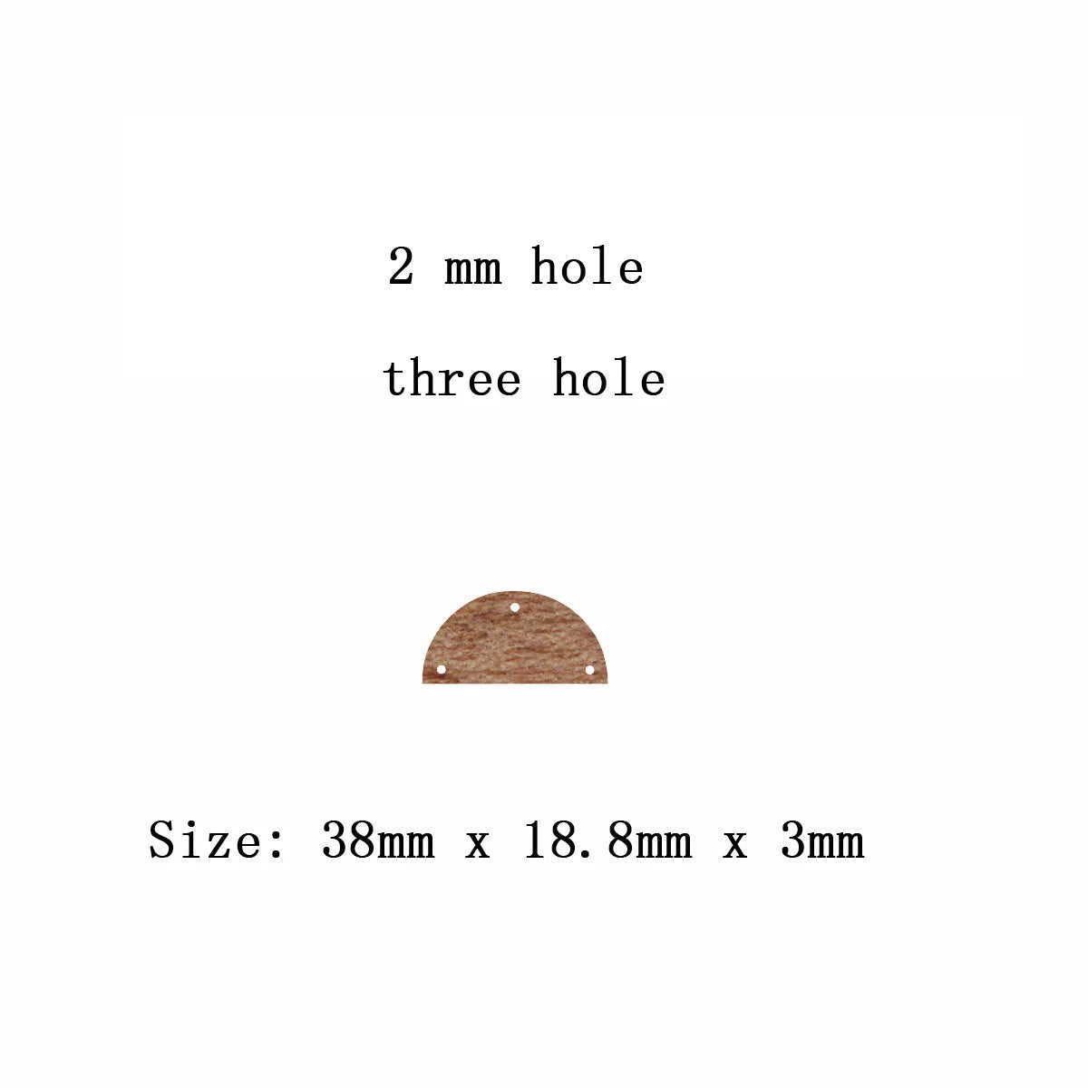 6pcs Unfinished Blank Wooden Geometric Half Circle Smicircle Three Holes Earring Connector Pendant for Jewelry Making