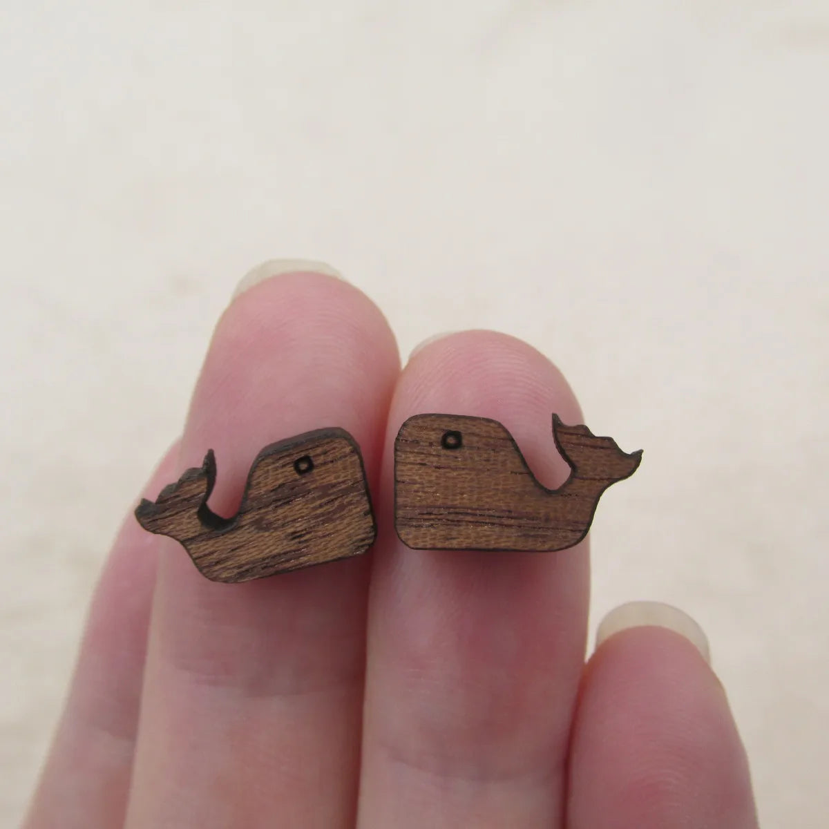5 Pair Unfinished Wooden Cabochon Sea Animal whales Jewerly Accessory For DIY Handmade Earring Stud Pin