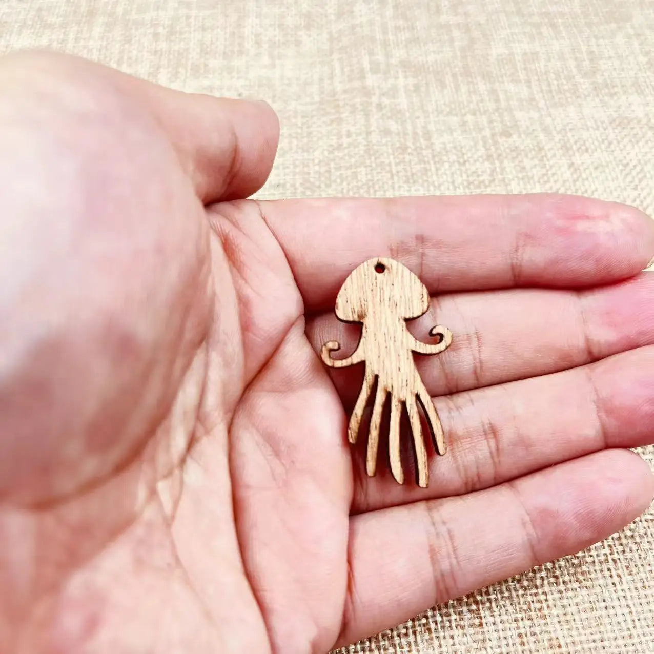 6pcs Unfinished Wood Sea Animal Ocean Jellyfish Charms Jelly Fish Earring Pendants For Jewelry Making DIY Handmade Crafte