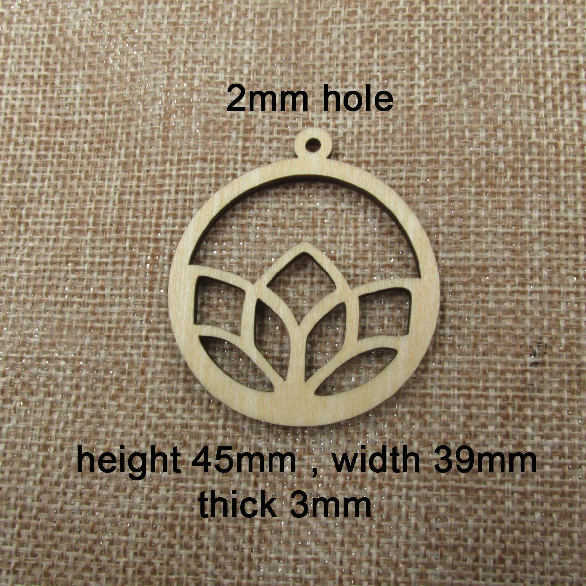 10pcs Unfinished Wooden Blanks Flower Lotus Shape Laser Cut Circle Lotus Wood For DIY Earrings Findings Jewelry