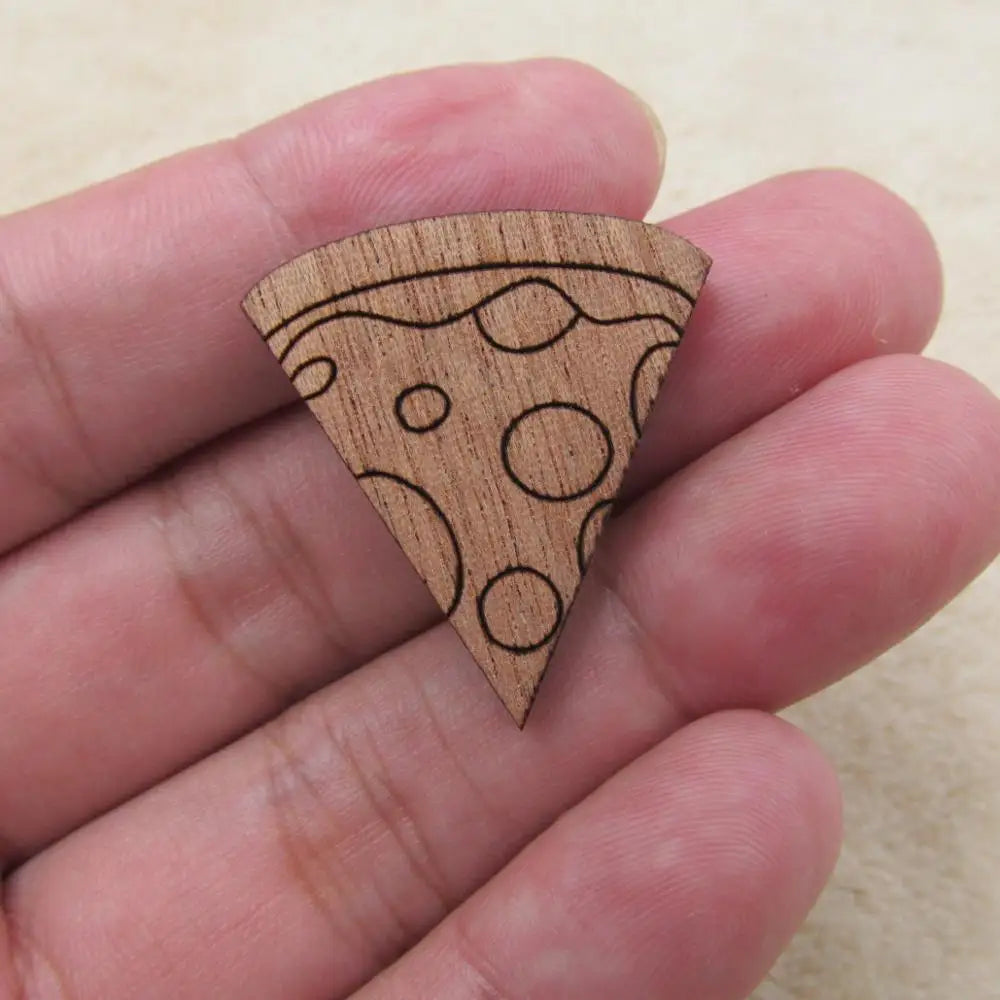 Unfinished Wooden Charms Foods Icom Ice Cream Hamger Pizza Pendant For DIY Project Jewerly Making