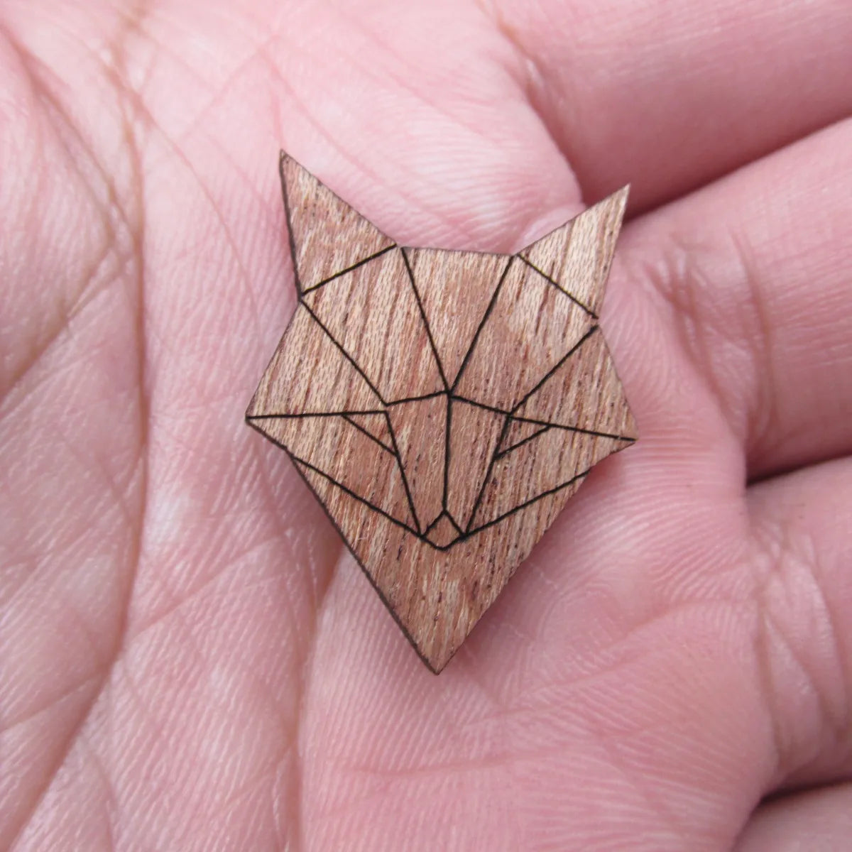 Unfinished Blank Wooden Geometric Animal Fox Head Accessory For Brooches Enamel Pin Necklace Jewelry DIY Handmade