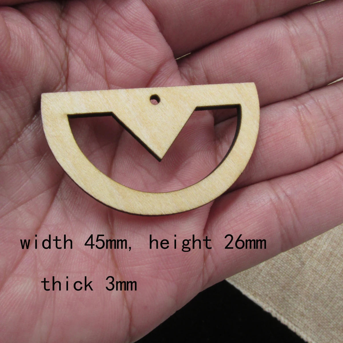 10pcs 1.75 inch Unfinished Wooden Blanks Geometric Half Circle Macrame DIY Earrings Parts Findings Accessories Supplies
