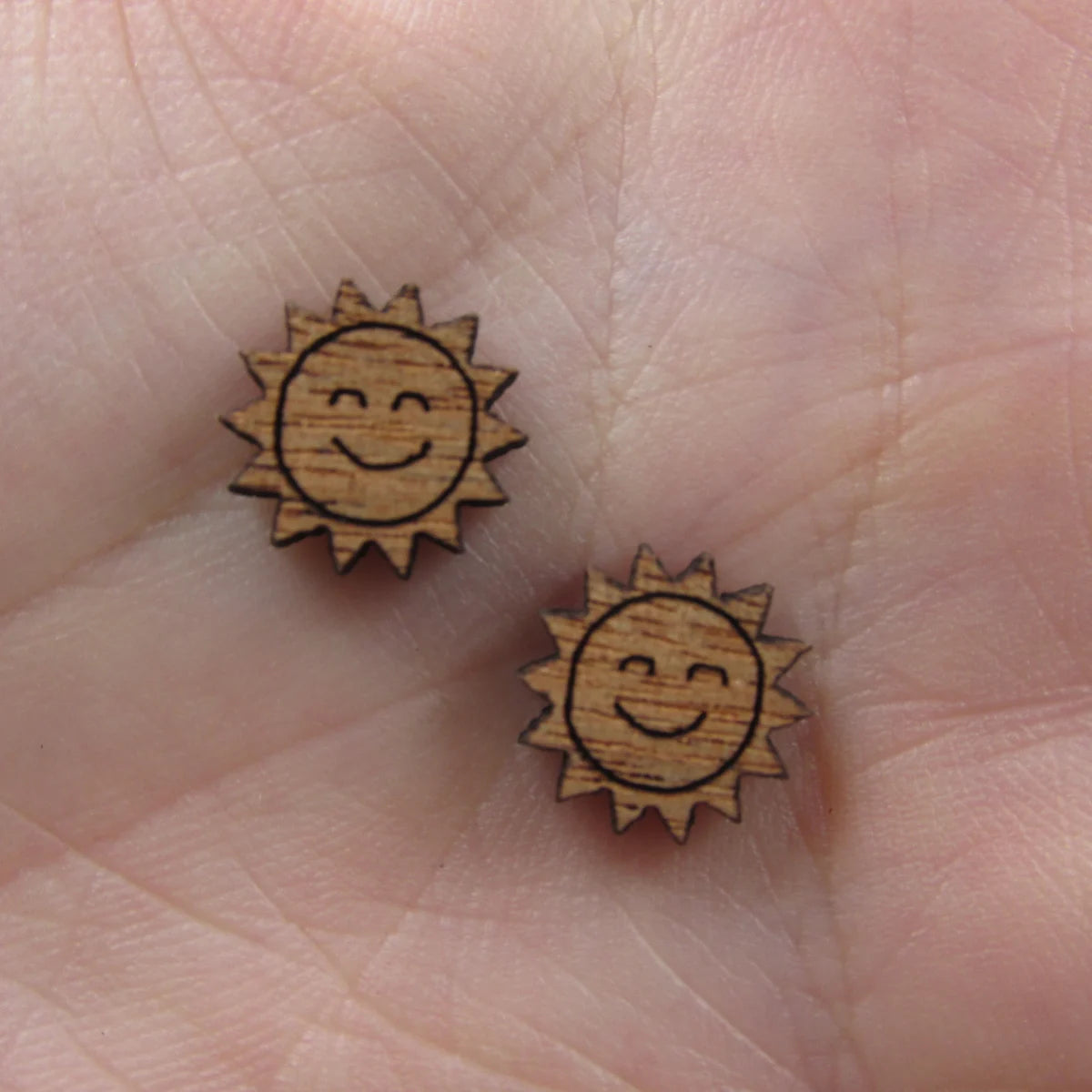 5 Pair Unfinished Blank Weather Wood Sun Wooden Cutout Shapes For DIY Stud Earrings Supplies