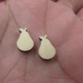 5 Pair Unfinished Blank Wooden Food Fruits Apple Cabochon Avocado Post Pear Mango Wood Earrings Stud Jewerly Finding