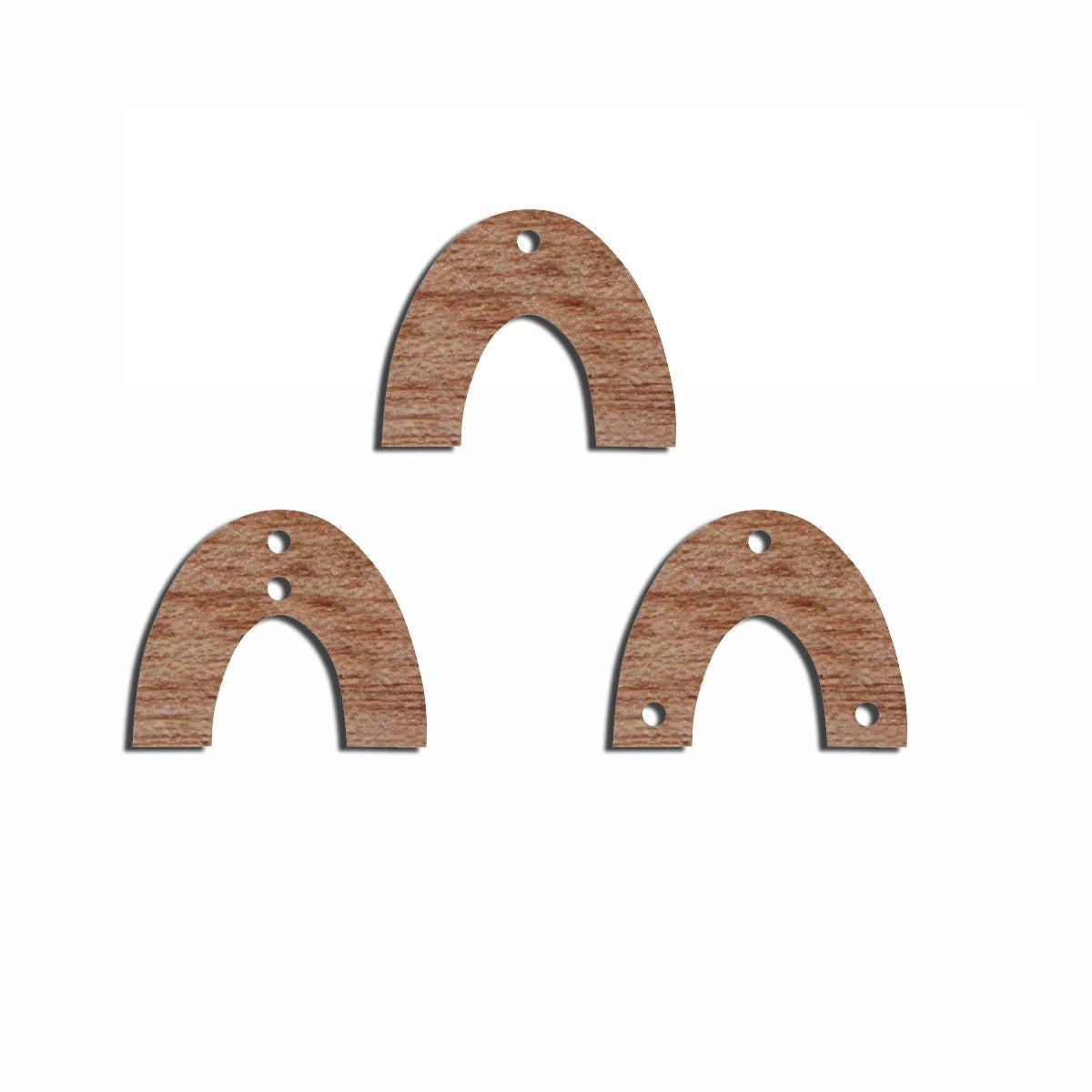 6pcs Unfinished 18mm x 14.5mm Blank Wood U Semi Circle Post Stud Earring Connector Pendant for Jewelry Making