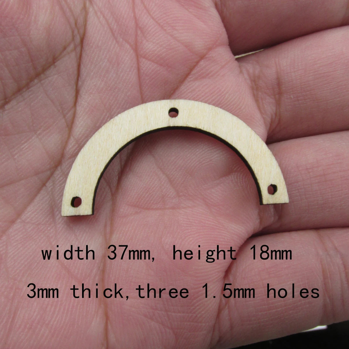 10 Pcs Unfinished Blank Wooden Rainbow Door U Shape Cutout Plywood Connector Jewelry Finding Supplies For Earrings