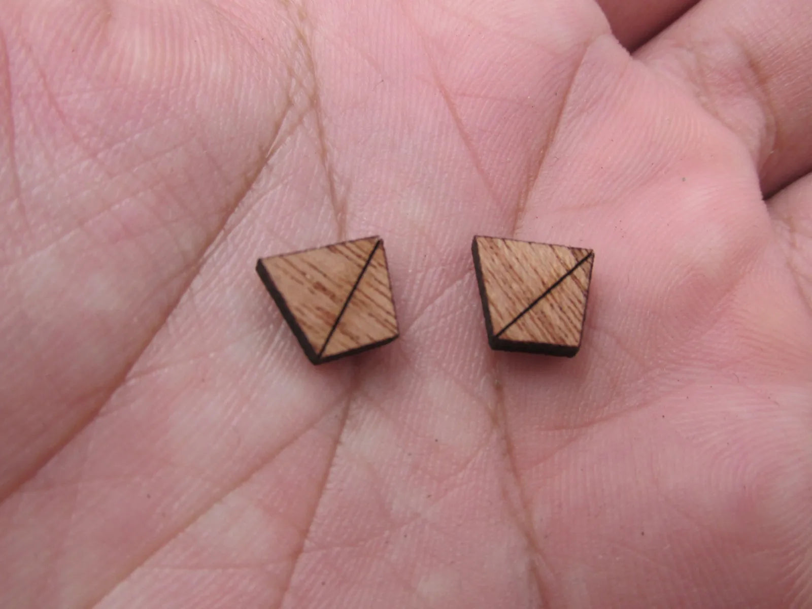 5 Pair Unfinished Blank Wood Cabochon Dice Cube Game Wooden Cutout Shapes For DIY Stud Earrings Supplies