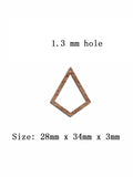 6pcs Unfinished Blank Wooden Diamond Shape Drop Wood Earring Charms Pendant for Jewelry DIY Making