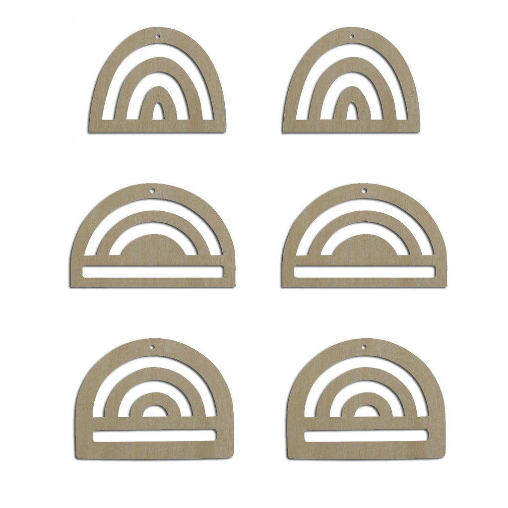 10pcs Unfinished Wood Blank Geometric Half Circle Rainbow Shape Macrame Earring Part Findings For DIY Jewelry Making