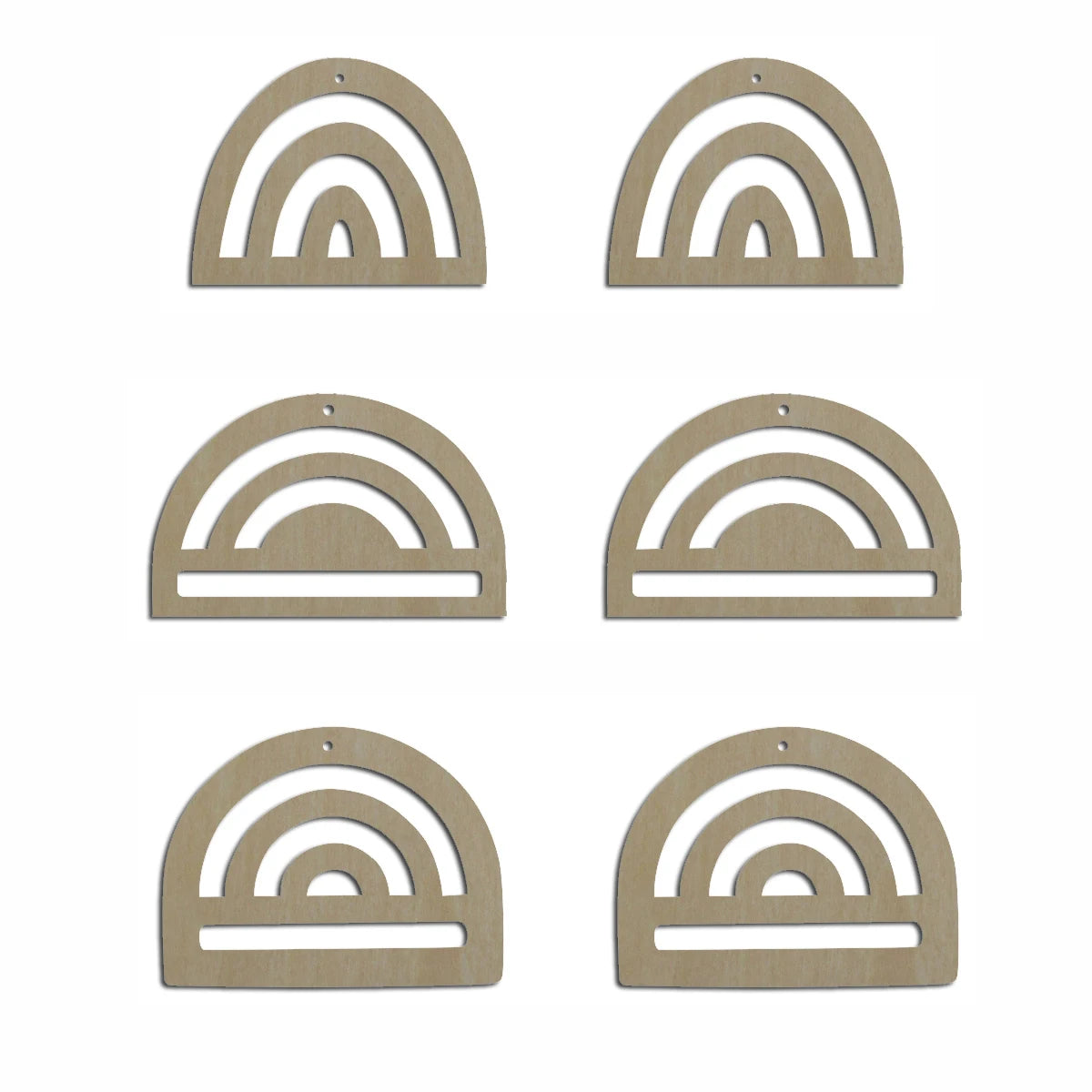 10pcs Unfinished Wood Blank Geometric Half Circle Rainbow Shape Macrame Earring Part Findings For DIY Jewelry Making