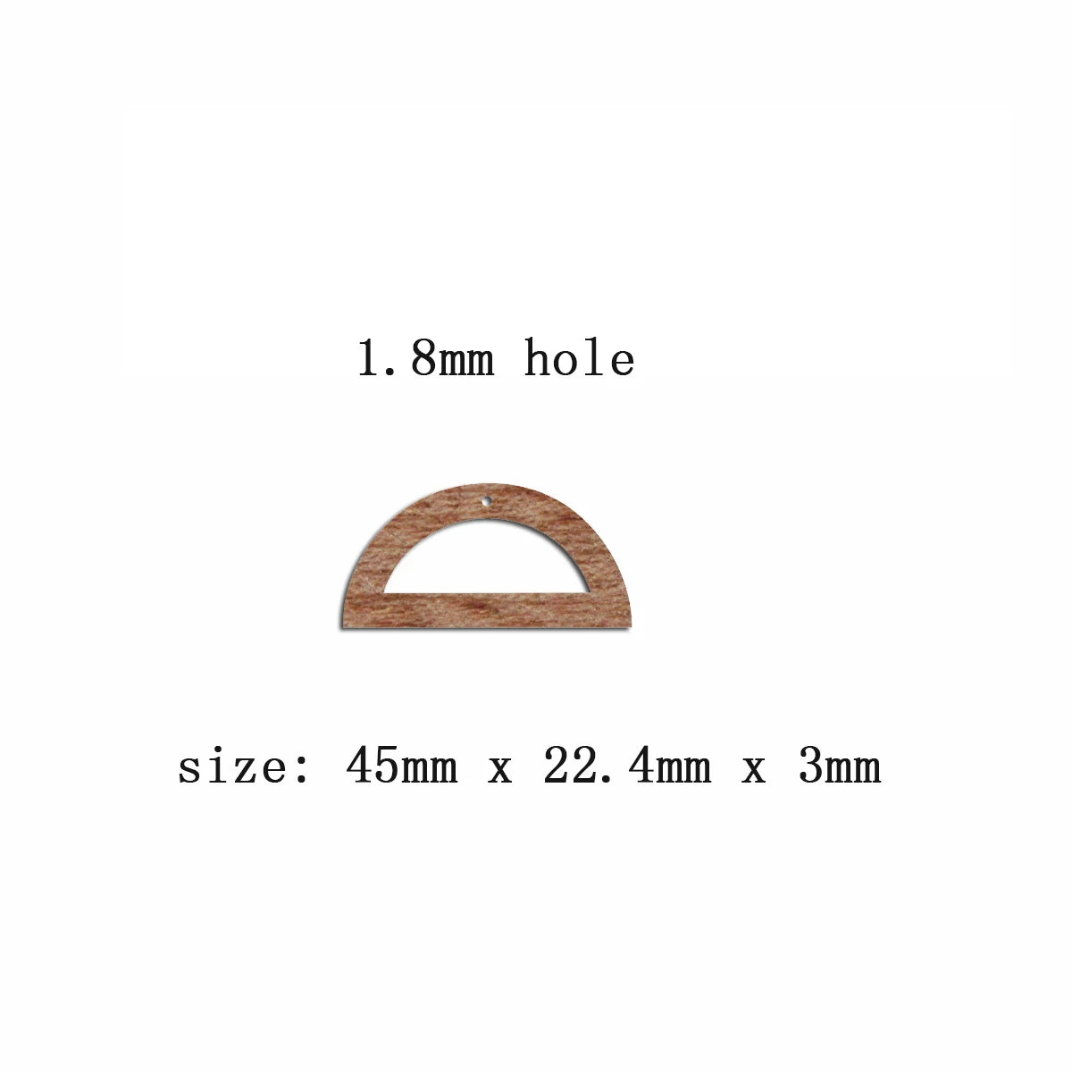 6pcs Unfinished Blank Wooden Half Circle Semicircle Crescent Moon Macrame Earring Charms Pendant for Jewelry Making