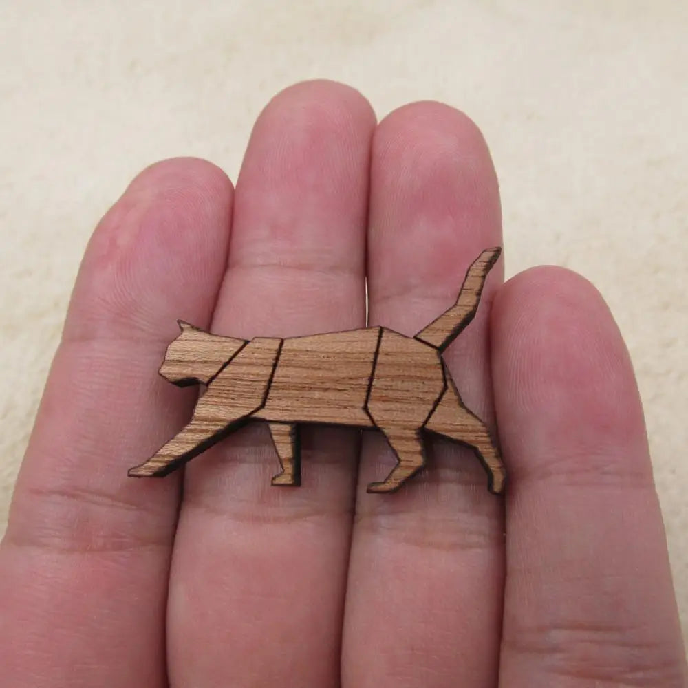 Wooden Animals Cat Charm Jewelry Findings Making Unfinished Blank Solid Wood For DIY Brooch  Earrings Charms