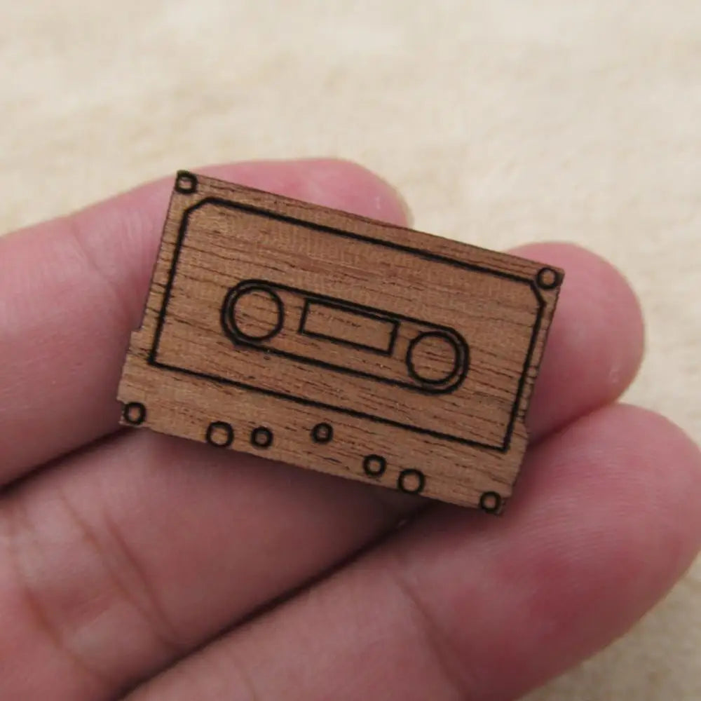 Laser Engraved Wooden Charms House Camera Game  Cassette Tap Items Boombox Scissor Cutouts Pendant For Jewerly DIY Making