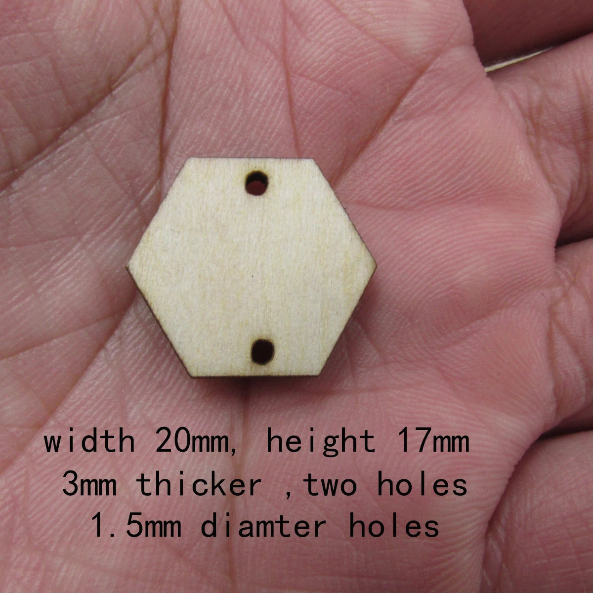 10 Pcs Unfinished Blank Wooden Geometric Hexagon Shape Cutout Plywood Connector Jewelry Finding Supplies For Earrings