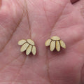 10pcs Unfinished Blank Tiny Coneflower and flower pot Shape Mini Wood Boho Stud Earring Post Cabochon Handmade Charms