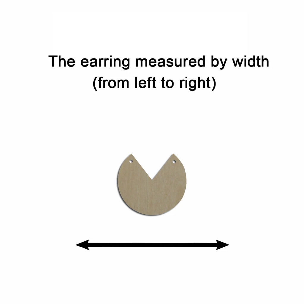 10pcs Multiple Size Unfinished Wooden Blanks Geometric Pie Wedge Circle Cutout Shape Dangle Earring For Jewelry Supplier