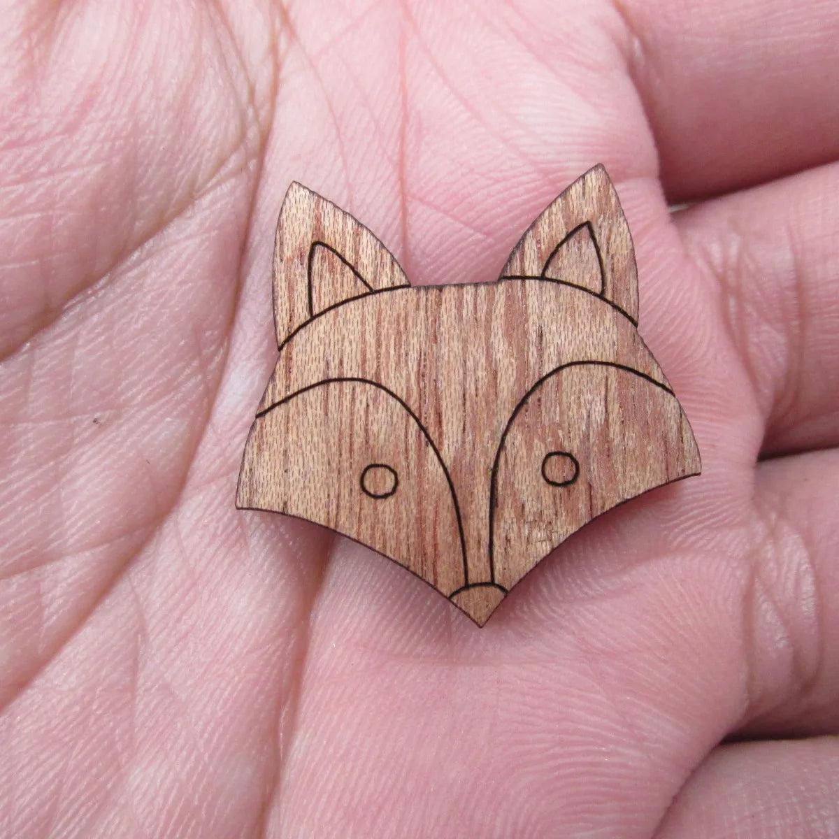Unfinished Blank Wooden Geometric Animal Fox Head Accessory For Brooches Enamel Pin Necklace Jewelry DIY Handmade