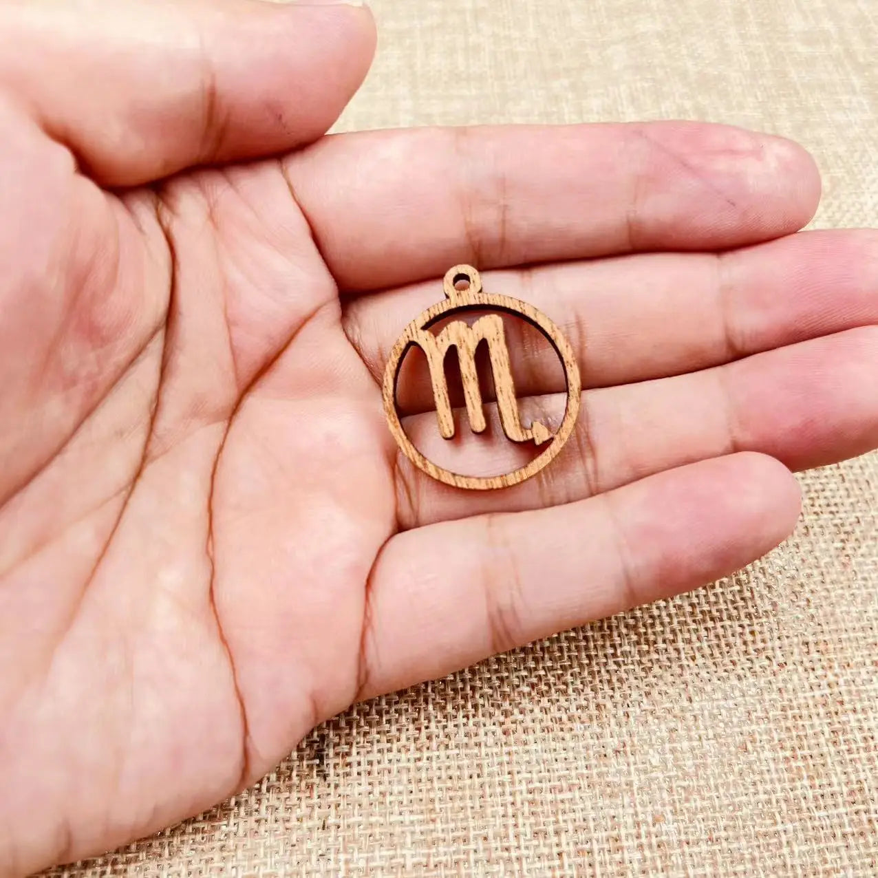 6pcs Unfinished Wood Zodiac Sign Charms Earring Pendants For Jewelry Making DIY Handmade Crafte