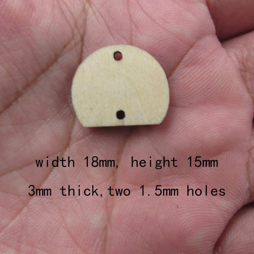 10 Pcs Unfinished Blank Wooden Moons And Star Semi Circle Shape Cutout Plywood Connector Jewelry Finding Supplies For Earrings