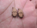 5 Pair Unfinished Blank MINI Wood Cabochon Christmas Gnomes Wooden Cutout Shapes For DIY Stud Earrings Supplies