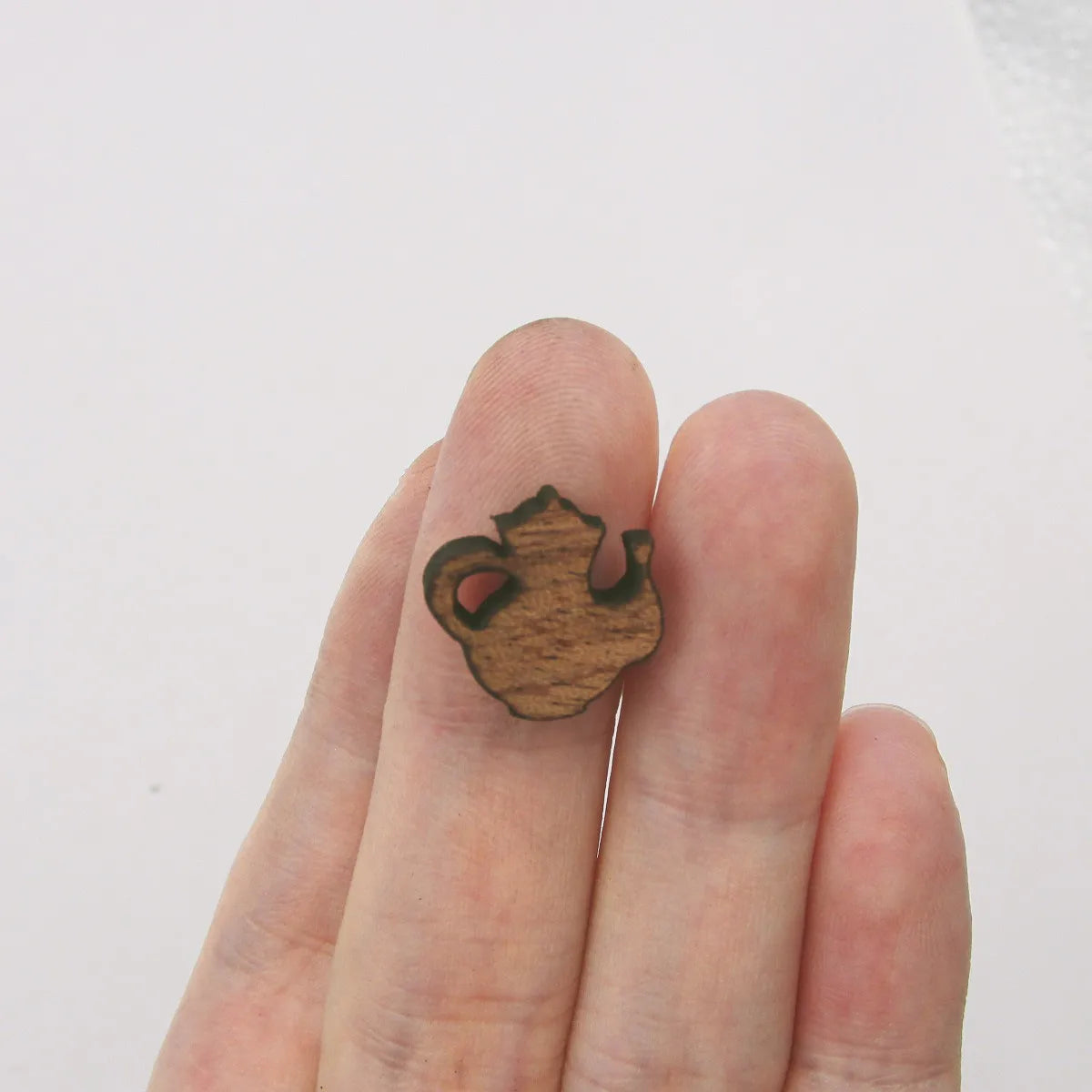 DIY Laser Cut Wood Cabochon Shape Apple Flower Pinapple Teapots Cup Charms Wooden Jewerly Earrings Suppliers