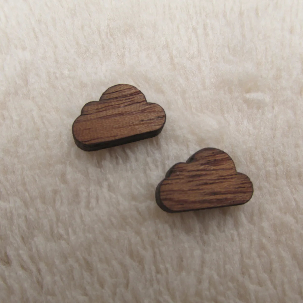 Tiny Wood Lightning Cloud Raindrop Cabochon Accessories Unfinished Blank Wooden Charms For  Earring Stud Making
