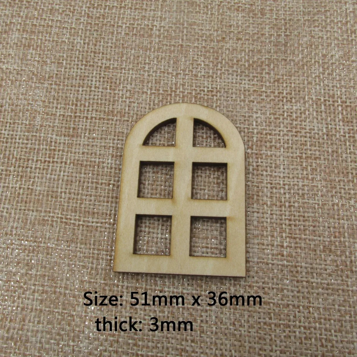 10pcs Unfinished Blank Half Circle Window Fairy Church Shape Wooden Fairy Windows Door House Accessories For DIY Craft