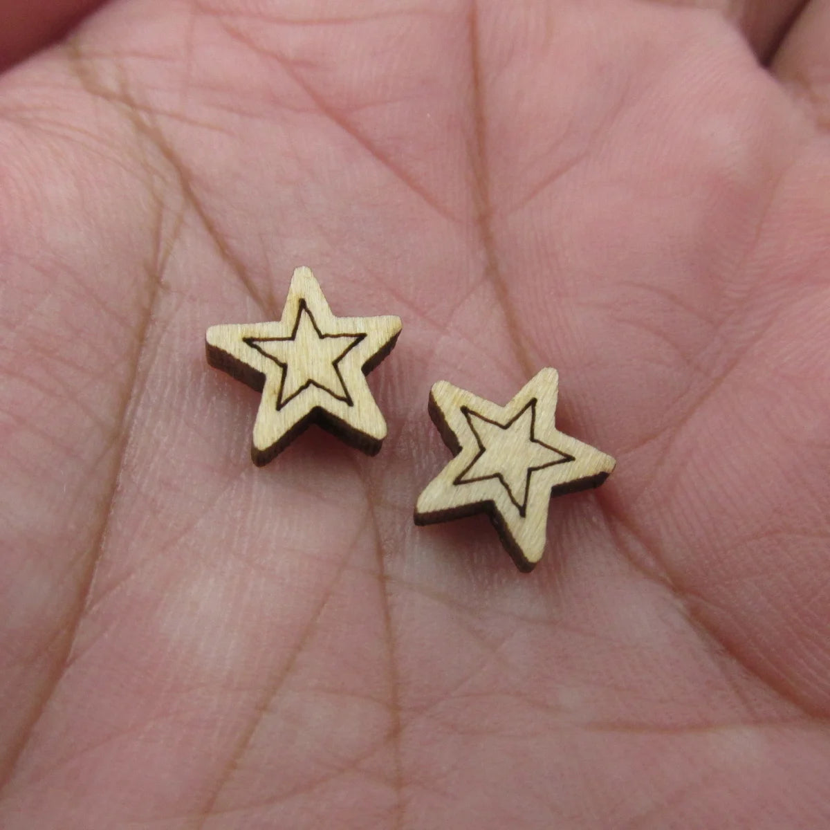 5 Pair Unfinished Blank Wooden Mini Patriotic Star Cabochon Bald Eagle Post Firework Patriotic Hat Wood Earrings Stud