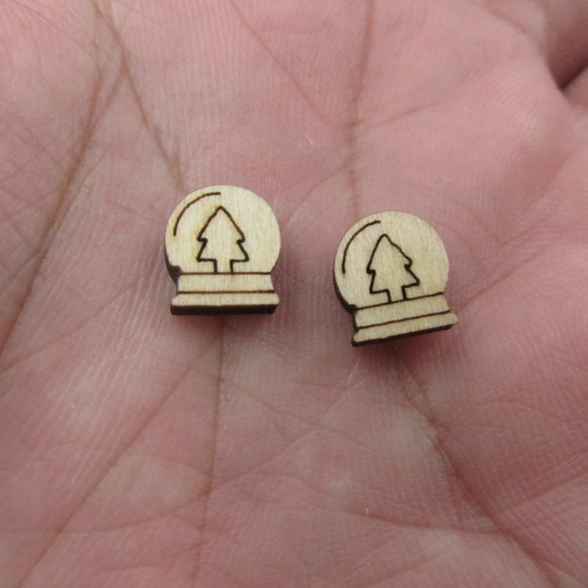 5 Pair Unfinished Blank Wooden Christmas Santa Hat Cabochon Gingerbread Man Snowman Post Rudolph Reindeer Wood Earrings Stud