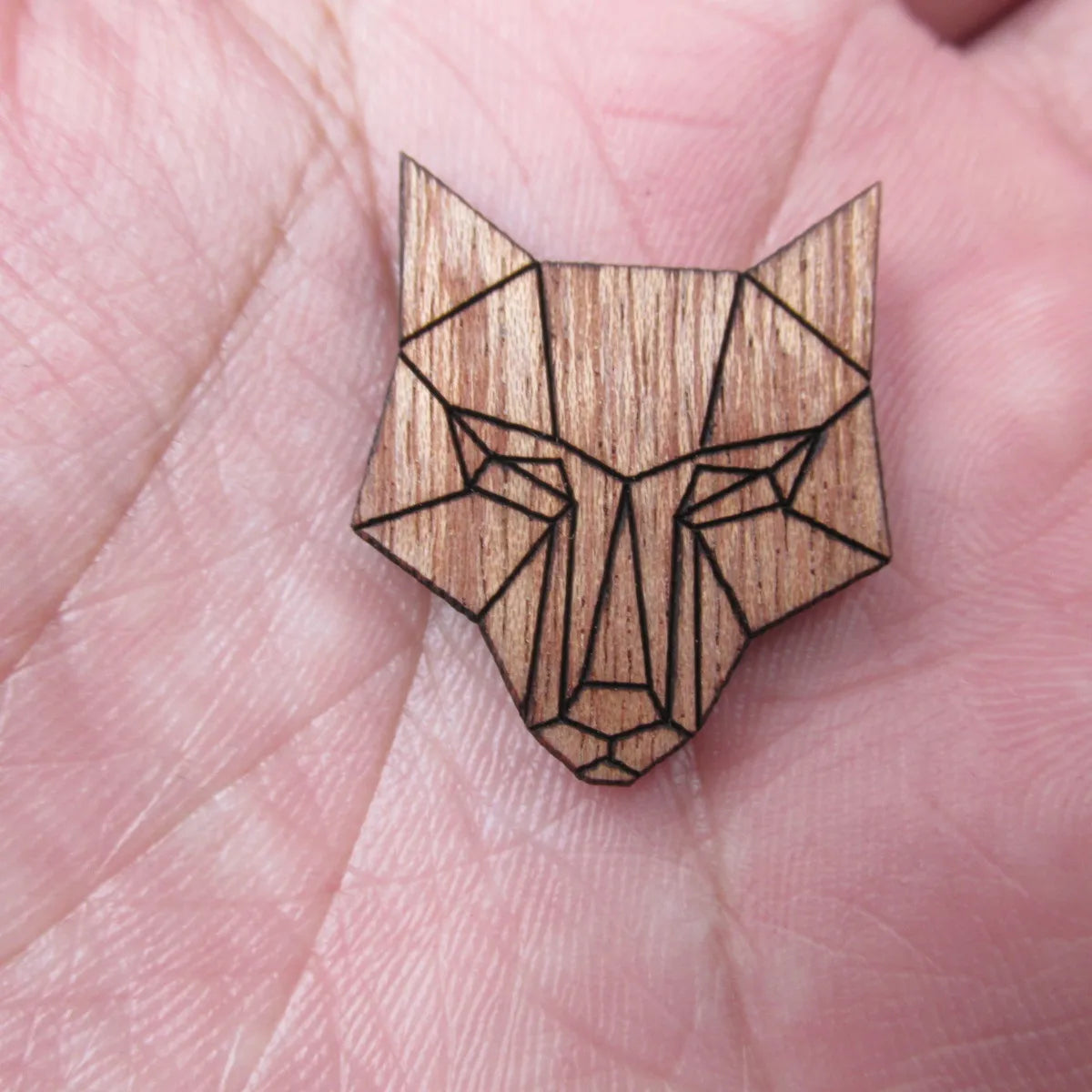 Unfinished Wooden Geometric Animal Wolf Head Part Accessory For Brooches Enamel Pin Coat Bag Jewelry Diy Making