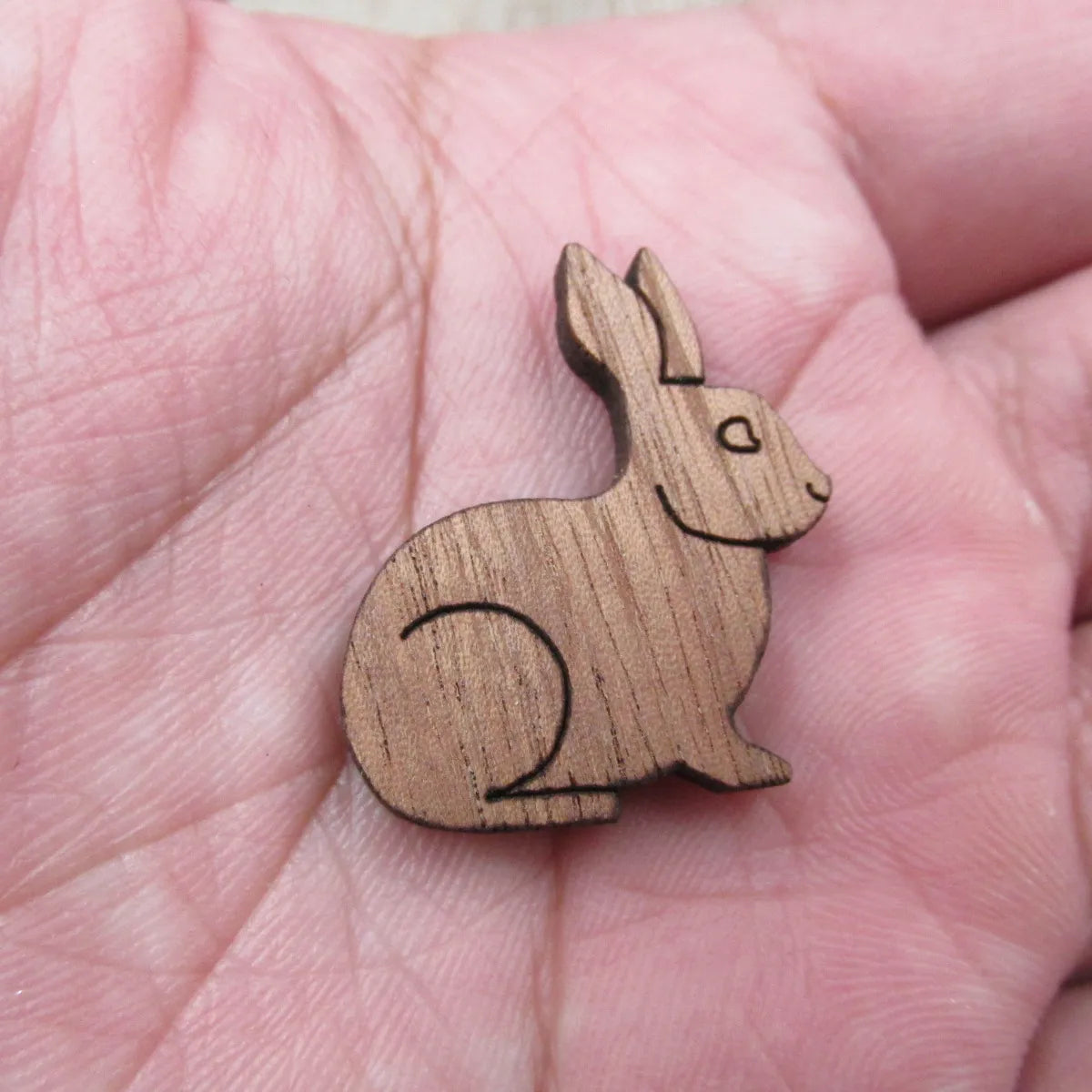 Laser Cut Unfinished Wood Rabbit  Charms Pendant Wood Bunny Perfect For Earring Brooch Neckace -  Jewerly supplier