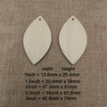 10pcs All Size DIY Unfinished Laser Cut Wood Earrings Blanks Geometric Wide Hollow Pointed Teardrop Shape For Jewelry