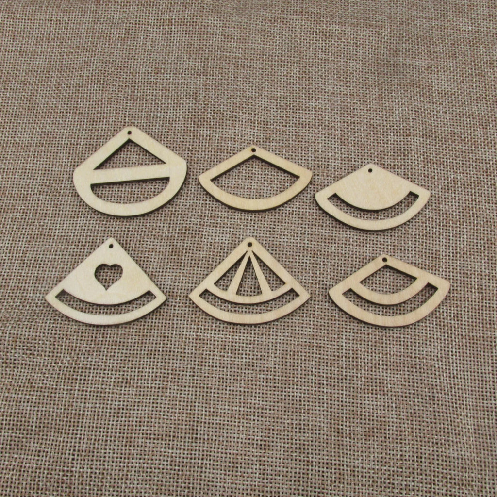 10pcs 1.75 Width Unfinished Wooden Blanks Fan Arch Macrame DIY Earrings Findings Accessories Supplies