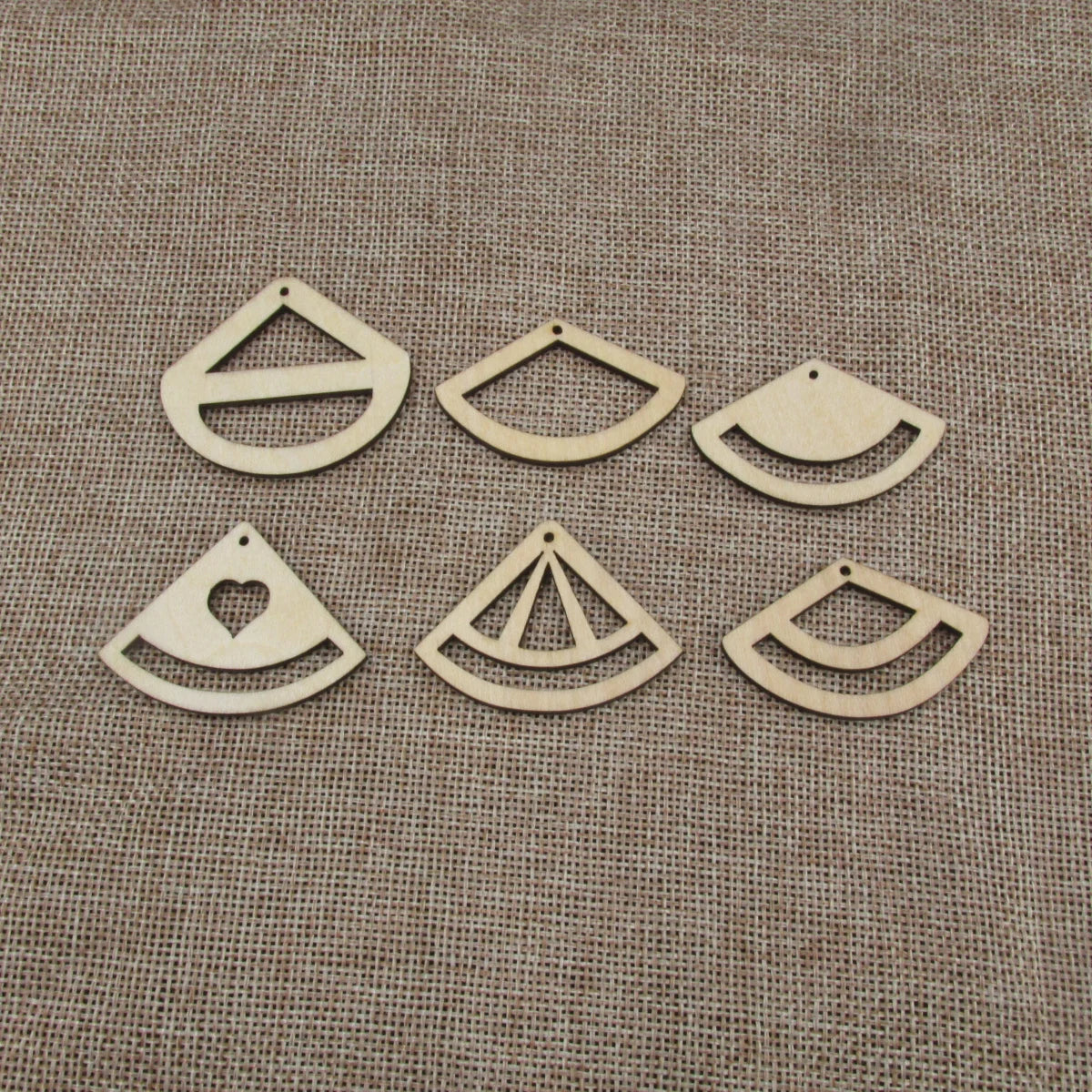 10pcs 1.75 Width Unfinished Wooden Blanks Fan Arch Macrame DIY Earrings Findings Accessories Supplies