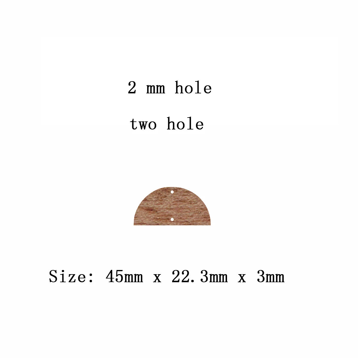 6pcs Unfinished Blank Wooden Geometric Half Circle Smicircle Two Holes Earring Connector Pendant for Jewelry Making