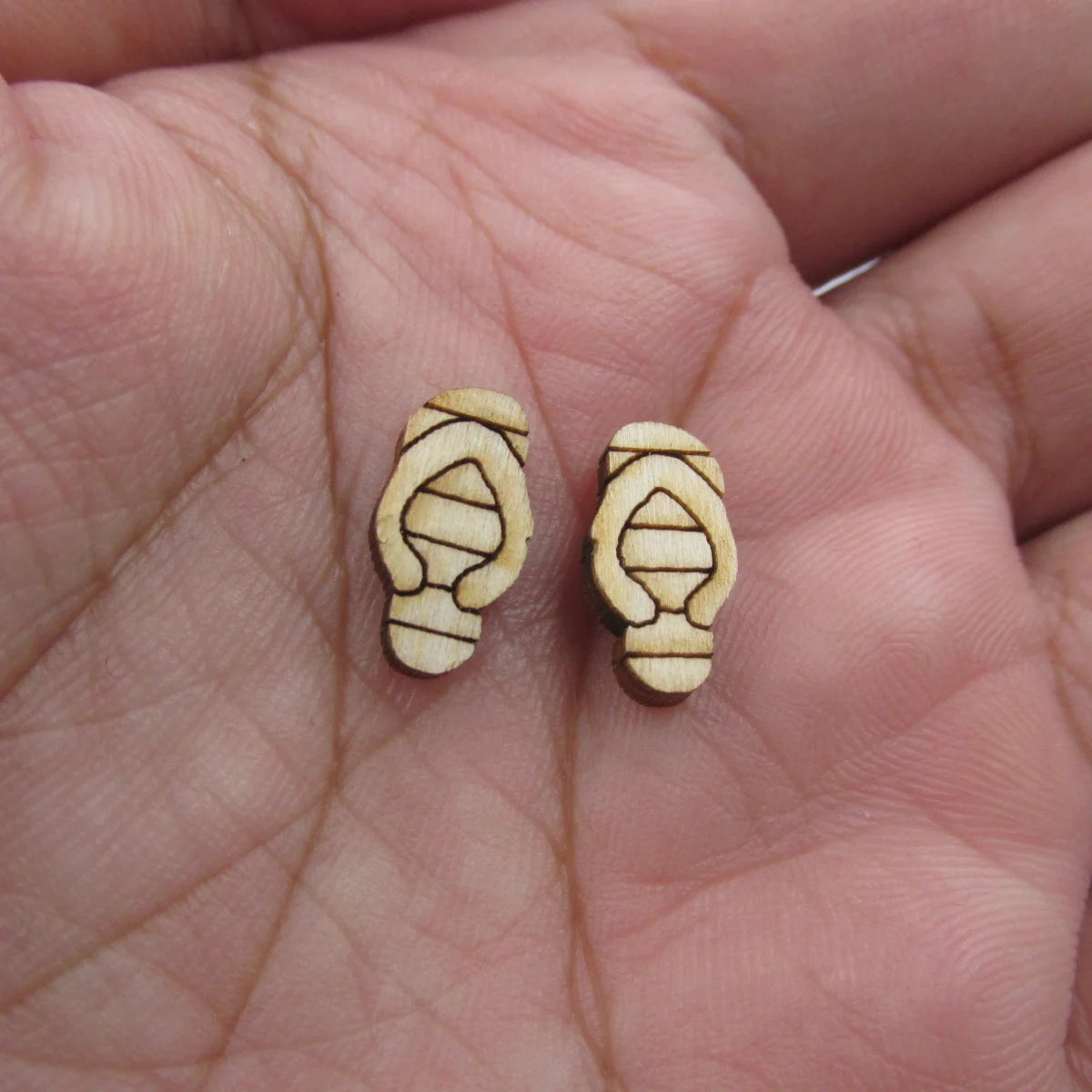 5Pair Unfinished Blank Wood Summer Sand Pail and Shovel Cabochon Beach Sandcastle Post Flip Flop Earrings Stud Jewerly Findings
