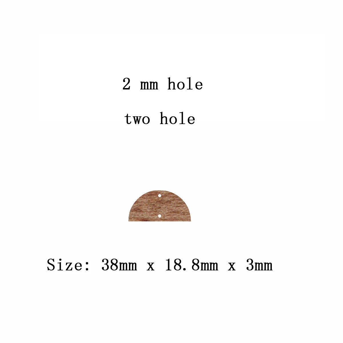 6pcs Unfinished Blank Wooden Geometric Half Circle Smicircle Two Holes Earring Connector Pendant for Jewelry Making