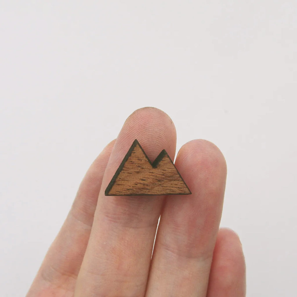 Laser cut Mountain flower map Blank Wood Cabochon Mini Wooden Shape Earring Supplies