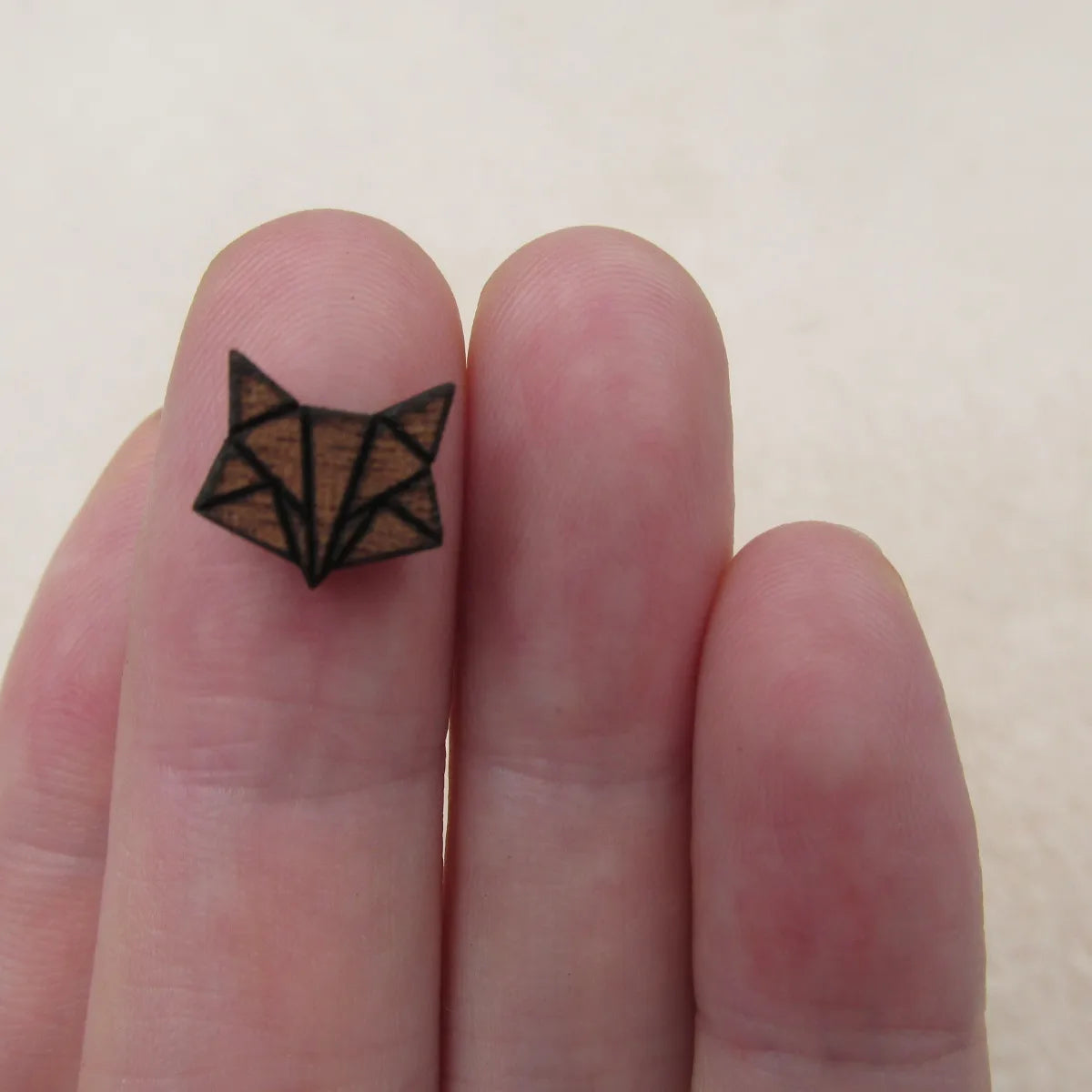 5pair Geometric Origami Unfinished BlankWooden Animal Fox Charm Wood Cabochon Foxes Pendant For DIY Earring Stud Supplies