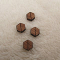 10pcs Unfinished Laser Cut Natural Wood Stud Earrings, DIY Blanks, Jewelry Accessories, Wood Hexagon Shapes