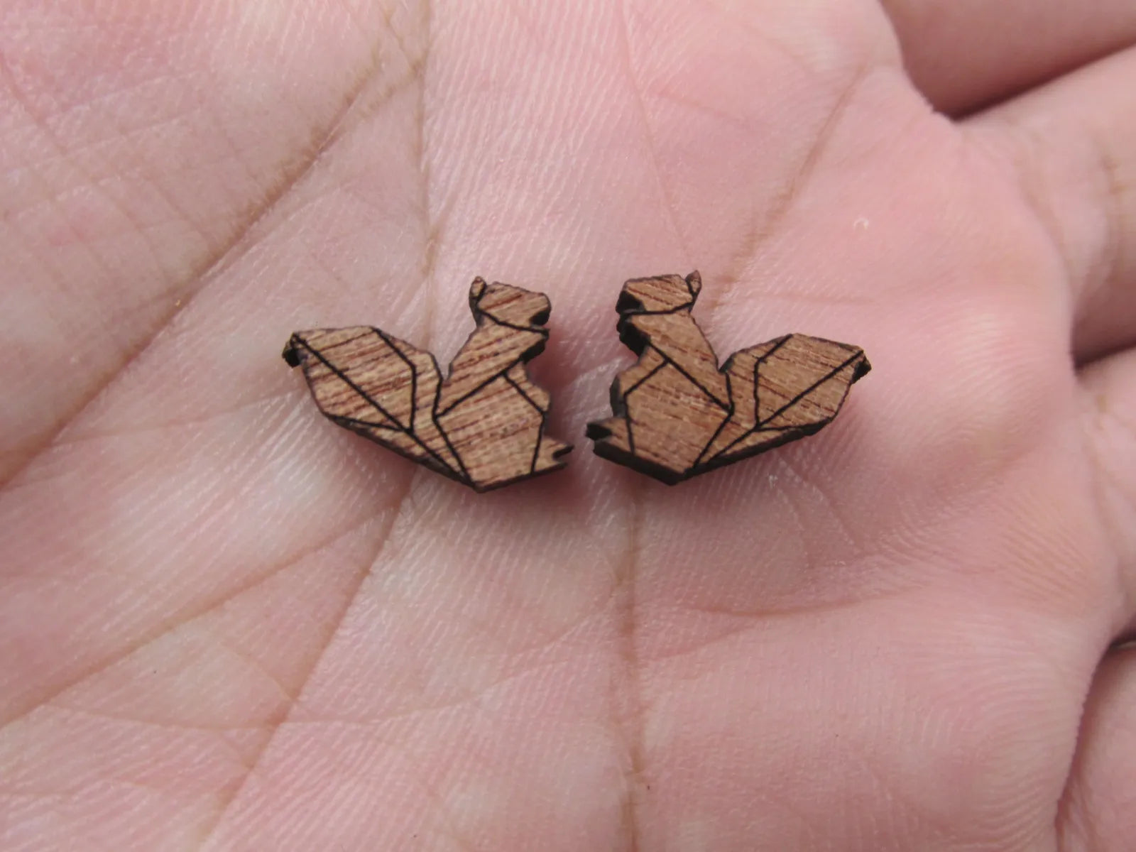 5 Pair Unfinished Blank Animal Wood Cabochon Squirrel Charms Jewelry Accessory For DIY Handmade Earring Stud Pin  Making
