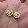 5 Pair Unfinished Blank Wooden Halloween Bat Cabochon Eyeball Ghost Post Happy Face Wood Earrings Stud Jewelry Finding