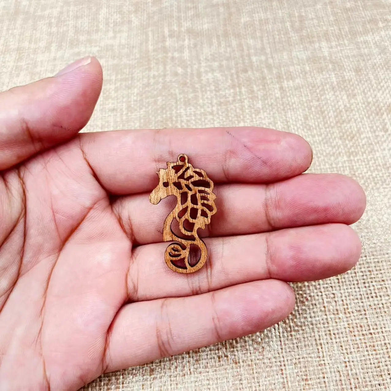 6pcs Unfinished Wood Marine Life Seahorse Charms Earring Pendants For Jewelry Making DIY Handmade Crafte